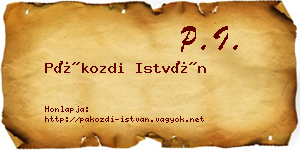 Pákozdi István névjegykártya